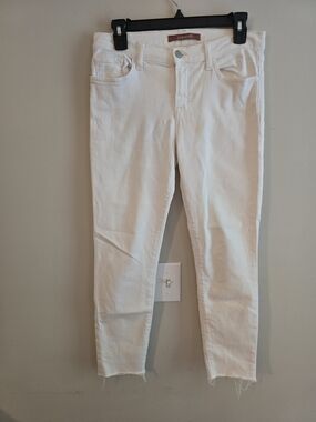 J Brand White Slim Crop Jeans
